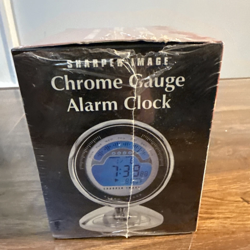 Sharper Image Chrome Gauge Alarm Clock OI530 - New and Sealed - Image 4 of 4