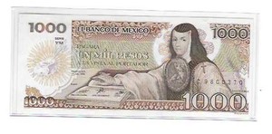 MEXICO - BANCO DE MEXICO  1000 PESO  SERIES YM  1985  UNCIRCULATED