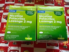 2X Amazon Basic Care Nicotine 2mg Mint 135 Mini Lozenges Ea Exp 07/27 Read⬇️
