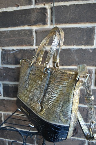 Borsa a tracolla Asher Brahmin Mini Asher Symphony Katla nuova con etichette oro marrone cacao - Foto 2 di 5