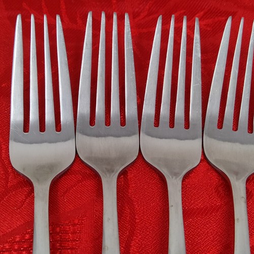 7 Pc DF Dinner Forks Hampton Silversmiths Gourdon Stainless Flatware - Picture 5 of 15