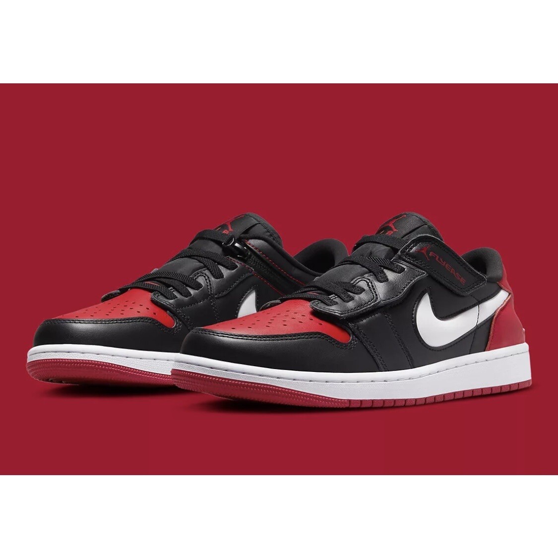 Nike Air Jordan 1 Low Flyease Bred Banned Black Gym Red White