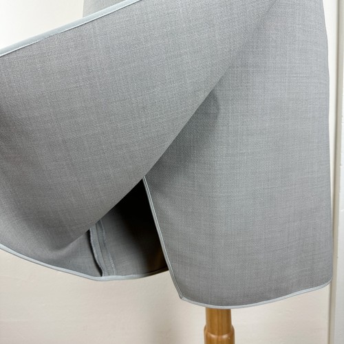 M.M. Lafleur Women's 6 Wool Blend Gray A-Line Midi Skirt, Asymmetrical Faux Wrap - Picture 5 of 18