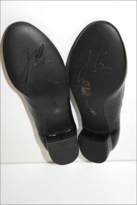 Escarpins JB Martin En Cuir Verni Noir Brillant - Taille 37 - Talons Moyens - État Comme Neuf