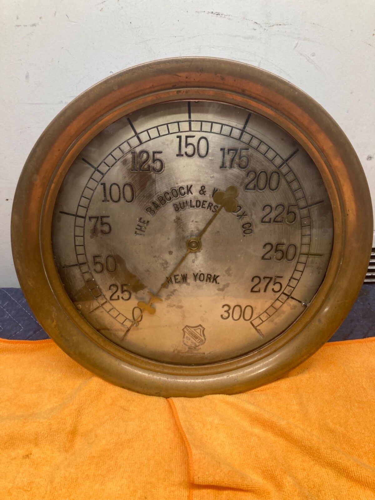 vintage brass ashcroft steam pressure gauge 300 psi New York Babcock eBay