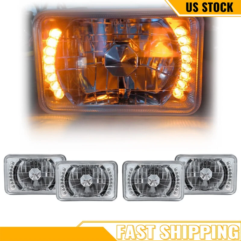 Faros LED HALO 4x6"" haz sellado aptos para Chevy R20 R30 Kenworth C500 1987 4 un. Foto 2 de 4