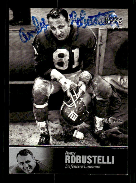 1997 Upper Deck Legends Autographs #AL60 Andy Robustelli Auto - EXACT SCAN