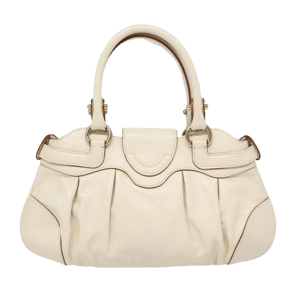 Salvatore Ferragamo Marisa White Leather Handbag Authentic