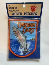 New Oregon Coast Salmon Fishing Nature Jacket Coat Hat Iron On Woven Patch