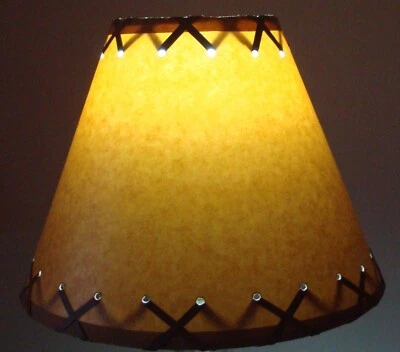 BBL Laced LAMP SHADE w/ Clip-On Bulb Attachment Rustic Country Cottage Cabin 9 inch