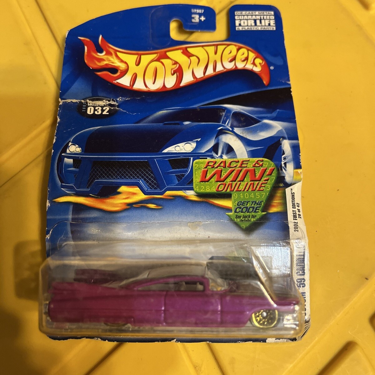 ミニカー 2002 100% hotwheels 53 59 cadillac Hot Wheels 2002 Custom '59 Cadillac Collector No. 032