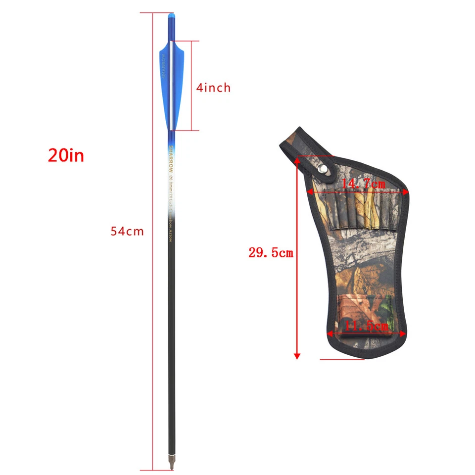 16" 17" 18" 20" 22" Crossbow Bolts Carbon Arrow Quiver Bow Hunting Archery Shoot - Image 3 of 4