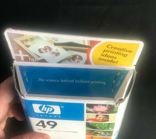 HP 49 Tricolor Inkjet Ink Cartridge new in box, expired but unopened - Picture 2 of 9