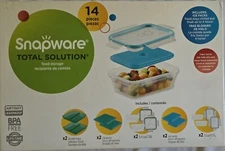 Snapware Total Solution 14 Pcs Pieces Food Storage Lunch Meal Prep Sealed In Box