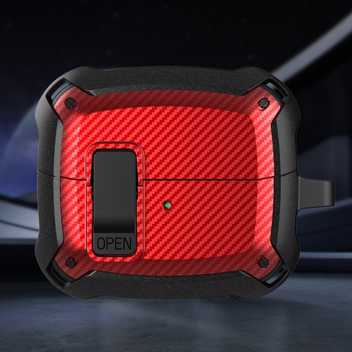 For Samsung Galaxy Buds 3/3 Pro Carbon Fiber Rugged Secure Lock Case+Keychain - Picture 15 of 19