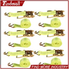 Findmall 6 Pack 2" x 15' 5000lbs Ratchet Straps With J Hook Heavy Duty Tie Downs