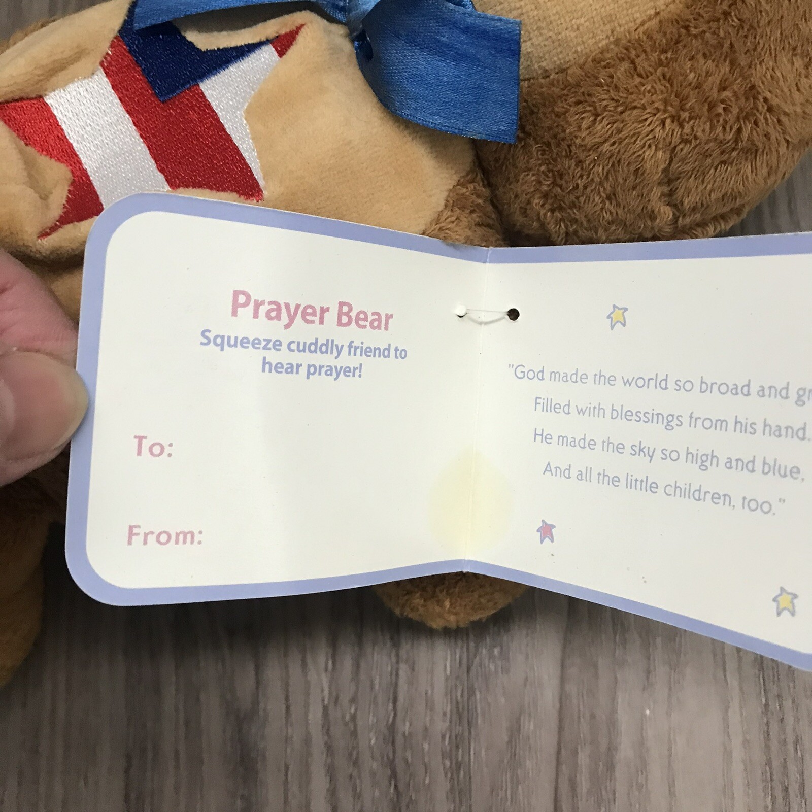KIDS II Pledge Bear Plush God Made the World VTG 2002 (Doesn’t Talk No Sound) 9”
