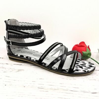 TOM TAILOR Gr. 31-35 & 39 Mädchen Sandalen Römersandalen Gladiator Schwarz NEU