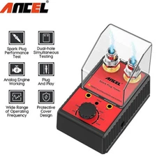 ANCEL SP02 Spark Plug Tester Automotive Engine Ignition Coil Tester Dual Holes