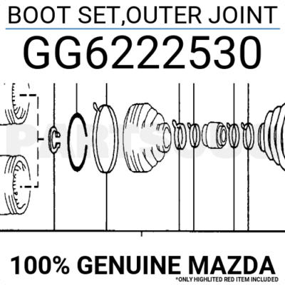 GG6222530 Genuine Mazda BOOT SET,OUTER JOINT GG62-22-530 | eBay