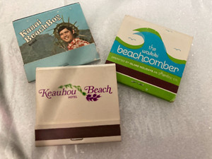 At  the "BEACH" HOTELS  in Hawaii Match Books