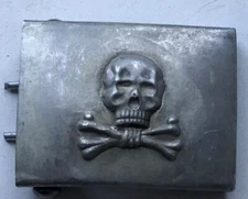 A GERMAN SKULL Death WW1- WW2  BUCKLE R.Z.M. Marked