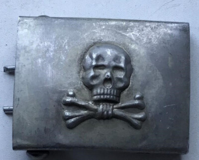 #ad A GERMAN SKULL Death WW1 WW2 BUCKLE R.Z.M. Marked $69.95