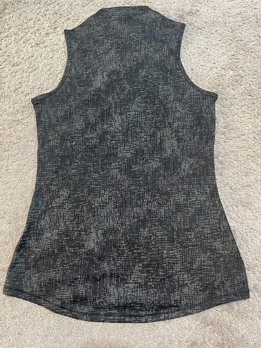 Adidas Womens XS Textured Golf Top 1/4 Zip Sleeveless