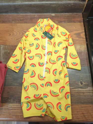 L.L. Bean Toddlers' Sun-and-Surf Bodysuit Yellow Rainbow Boy Girl 2T NWT