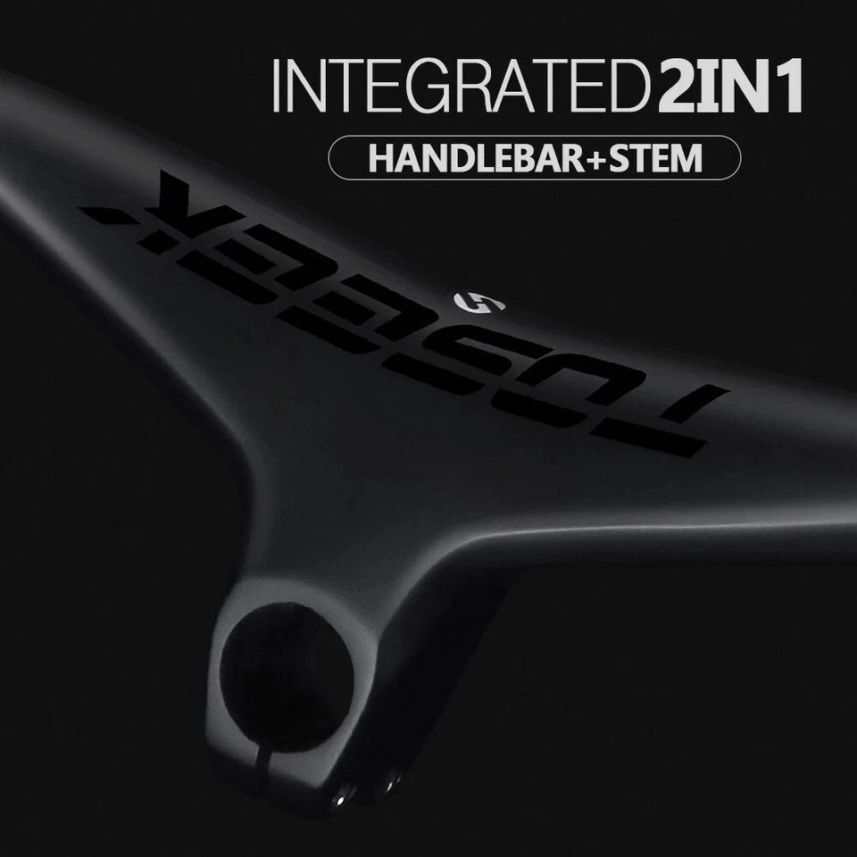 Carbon Fiber integrated MTB Handlebar bike bar stem -17° 28.6mm Diameter 660-800 - Image 2 of 4