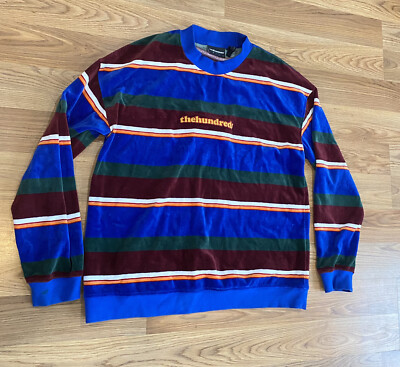 The Hundreds Velour Long Sleeved Striped Crewneck Shirt Colorful