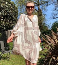 H&M SS2019 TRENDY PATTERNED DOLMAN SLEEVED DRESS BLOGGERS SOLD OUT HOLIDAYS