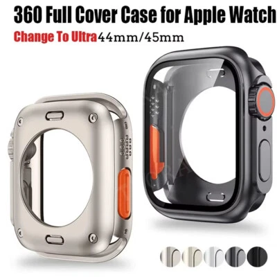 TUORAY Case Für Apple Watch 10 9 8 7 6 SE 44 45 46mm Schutzhülle Cover Wechsel zu Ultra