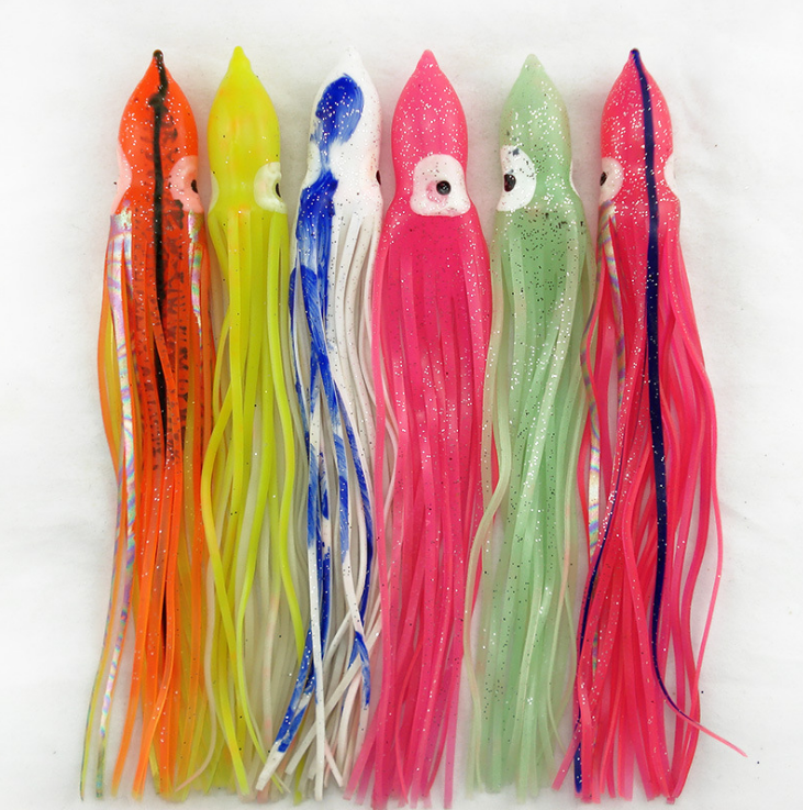 10-100Pcs Soft Octopus Squid Skirt Lures for Saltwater Fishing Bait