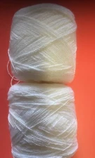 Crystal lace yarn. Color 01-White Acrylic/Rayon.900 yards Each.2 balls