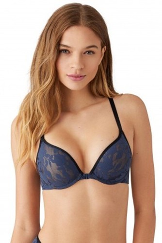 b.tempt’d 958268 SHADOW SCENE FRONT CLOSE PUSH-UP BRA IN MOOD INDIGO SIZE 34A - Picture 2 of 4