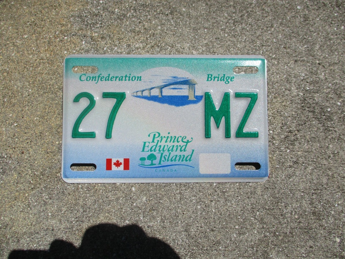 Canada P.E.I. Confederation Bridge motorcycle license plate # 27
