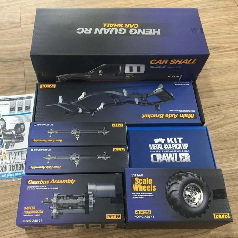 HG 1/10 4WD 2.4G RC Pickup Rally Car Racing Crawler Model KIT Chassis Gearbox - Image 4 of 4