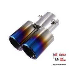 Car Dual Exhaust Tip Pipe Double Outlet Applicable Diameter 2.4" Universal