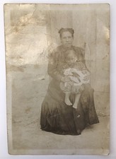 RPPC of Woman Mother with Barefoot Baby on La...