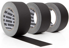 Black Gaffers Tape 2 Inch X 30 Yards - 3 Pack Pro Black Gaff Tape - No Residue,
