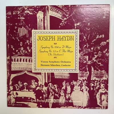 Symphony No. 104 No. 55 Schoolmaster LP Vinyl Record Haydn Westminster WL 5066