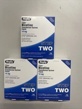 Rugby Nicotine Patch Step 2 (14mg) Clear  3 boxes 42 patches Exp 7/27