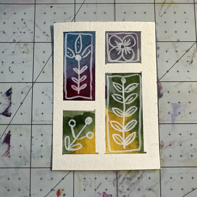 ACEO Original Art Card – Watercolor Abstract– 1K to OK #102
