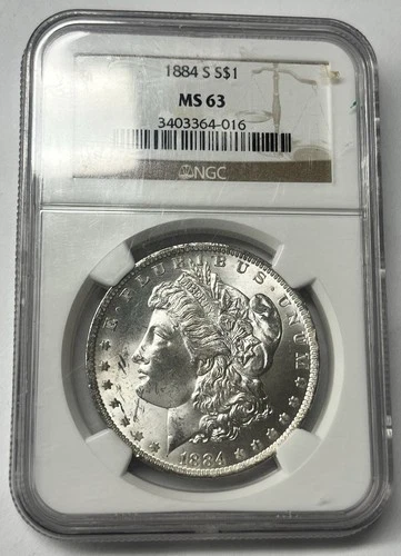 1884 O, Mechanical Error NGC 1884 S Label MS 63