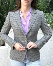 Vintage Aquascutum London S / M 100 Wool Fitted Blazer Jacket