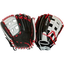 Miken Players Series Slowpitch Softball Glove 15in Right Hand Throw Black White