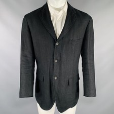POLO by RALPH LAUREN Size M Black Linen Notch Lapel Sport Coat