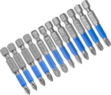 Uenhoy 12 Pcs Magnetic Phillips & Pozidriv Screwdriver Bit Set (PH1, PH2, PH3,