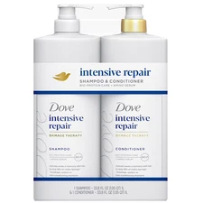 Dove Intensive Repair Damage Therapy Shampoo & Conditioner Set, 33.8 Oz (2 Pack)